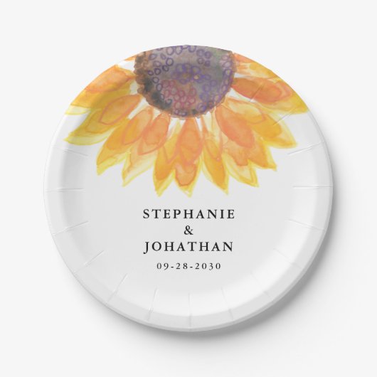 Bord van modern Rustic Sunflower Wedding Paper (Voorkant)