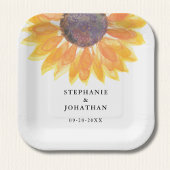 Bord van modern Rustic Sunflower Wedding Square Pa