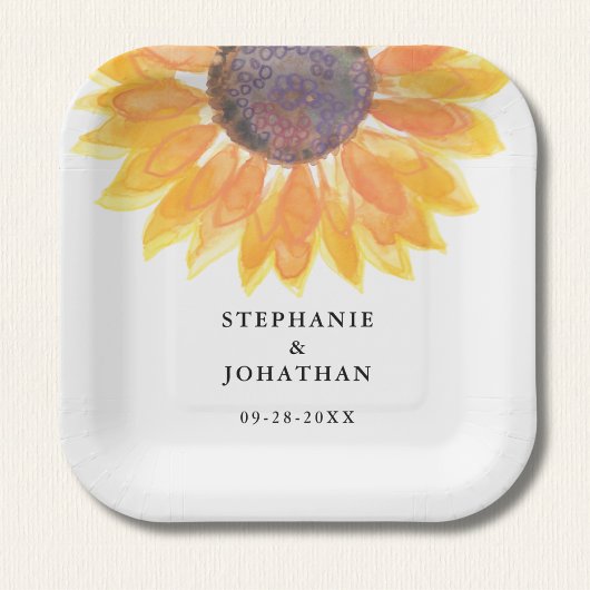 Bord van modern Rustic Sunflower Wedding Square Pa
