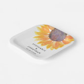 Bord van modern Rustic Sunflower Wedding Square Pa (Gebogen)