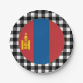 Bord van Mongolië, buffelplein en vlag van Mongoli (Voorkant)