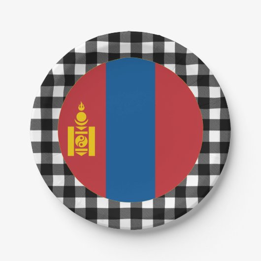 Bord van Mongolië, buffelplein en vlag van Mongoli (Voorkant)