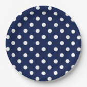 Bord van Navy Blue en White Polka Dots Paper (Voorkant)