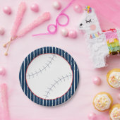 Bord van Navy Striped Baseball Paper (Feest)