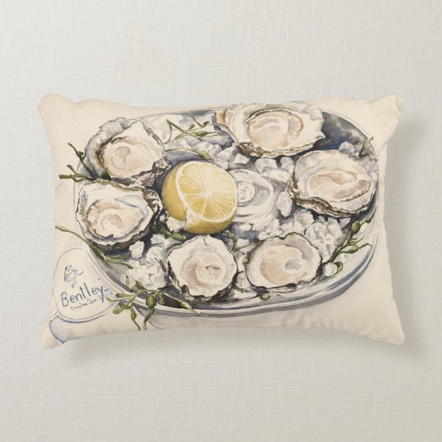 Bord van oesters 2012 accent kussen (Voorkant)