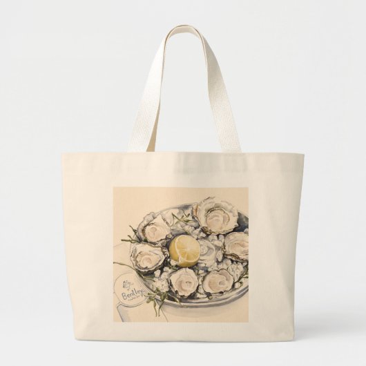 Bord van oesters 2012 grote tote bag (Voorkant)