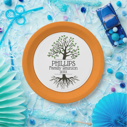 Bord van Oranje en bruin reünie-papier (Feest)