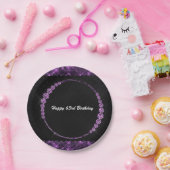 Bord van Paars en zwart Birthday Paper (Feest)