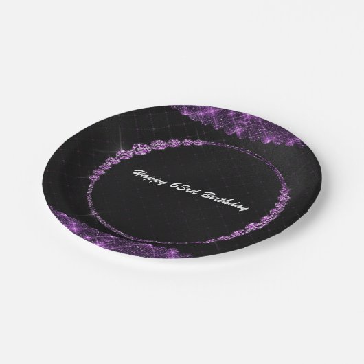Bord van Paars en zwart Birthday Paper (Gekanteld)