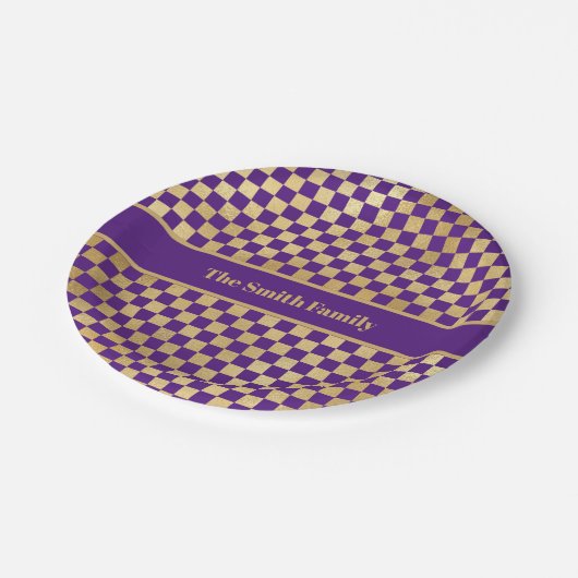 Bord van Paars Gold Checkered Paper (Gekanteld)