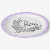 Bord van Paarse ribbon Silver Swans Paper (Gekanteld)