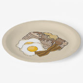 Bord van pannenkoeken en baconontbijten (Gekanteld)