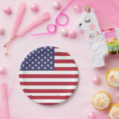 Bord van patriottisch papier met Amerikaanse vlag. (Feest)