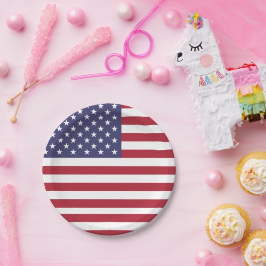 Bord van patriottisch papier met Amerikaanse vlag. (Feest)