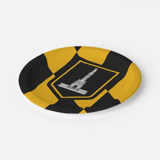 Bord van patriottisch papier met vlag van Baltimor (Gekanteld)