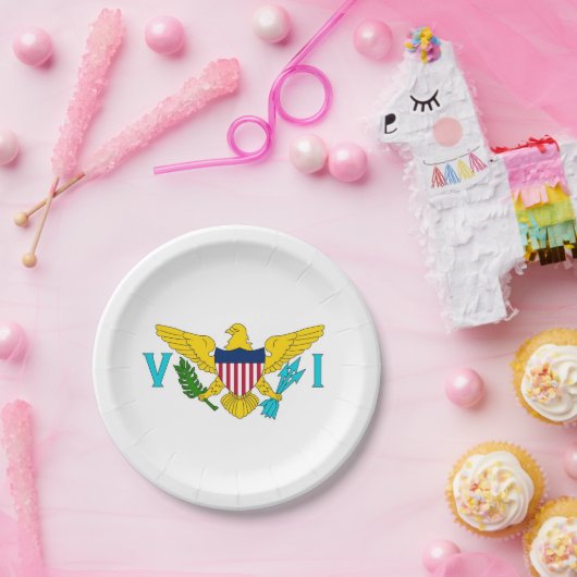 Bord van patriottisch papier met vlag van de Maagd (Feest)