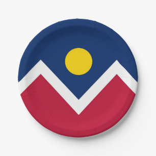 Bord van patriottisch papier met vlag van Denver