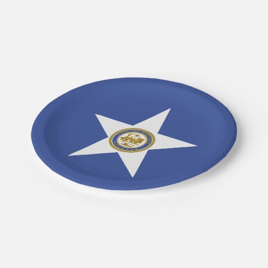 Bord van patriottisch papier met vlag van Houston (Gekanteld)