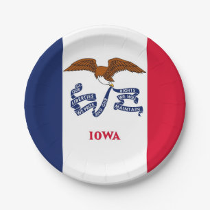 Bord van patriottisch papier met vlag van Iowa
