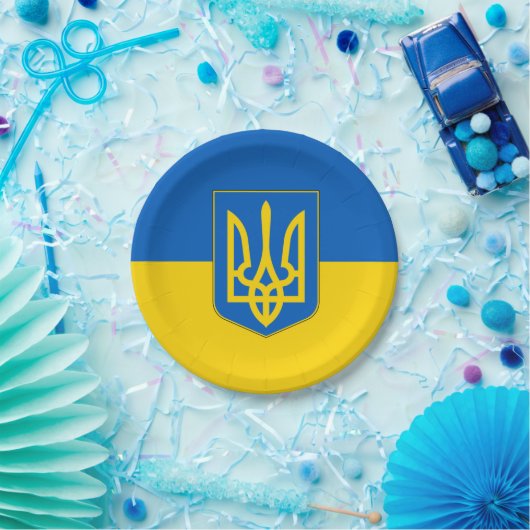 Bord van patriottisch papier met vlag van Oekraïne (Feest)