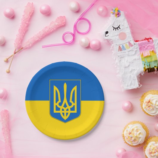 Bord van patriottisch papier met vlag van Oekraïne (Feest)