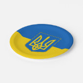 Bord van patriottisch papier met vlag van Oekraïne (Gekanteld)