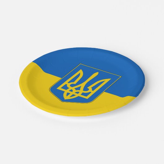 Bord van patriottisch papier met vlag van Oekraïne (Gekanteld)