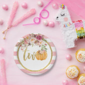 Bord van pompoen 2e verjaardag - Floral Stripes (Feest)