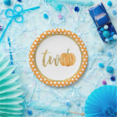 Bord van pompoen 2e verjaardag - Oranje Stippen (Feest)