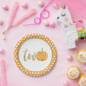 Bord van pompoen 2e verjaardag - Oranje Stippen (Feest)