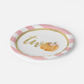 Bord van pompoen 2e verjaardag - Roze strips (Gekanteld)