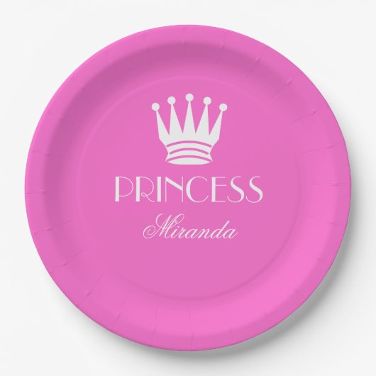 Bord van prinses met naam (Voorkant)