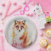 Bord van Red Fox Waterverf Birthday Party Paper (Feest)
