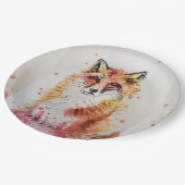 Bord van Red Fox Waterverf Birthday Party Paper (Gekanteld)