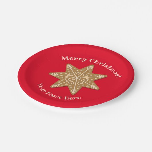 Bord van Red Gingerbrood Snowflake (Gekanteld)