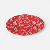 Bord van rode paislepratpapier van het land (Gekanteld)