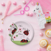 Bord van rood ladybugs en bloemen papier (Feest)