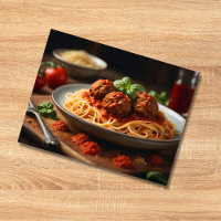 Bord van spaghetti en gehaktballen