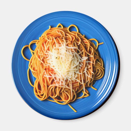 Bord van Spaghetti met Parmesan Cheese Magneet (Voorkant)