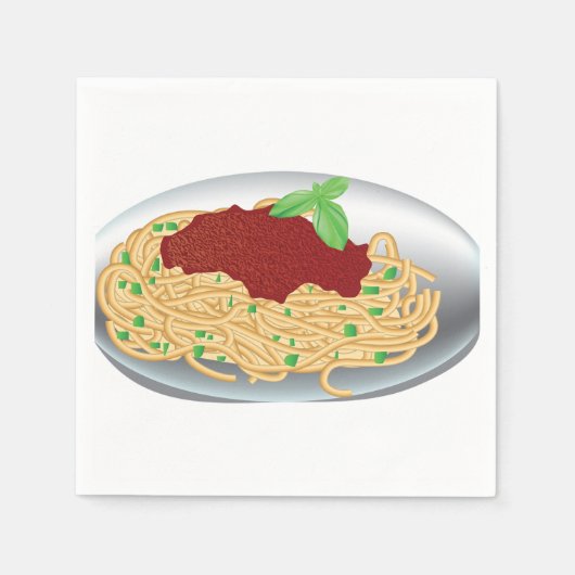Bord van spaghetti papieren servetten (Voorkant)