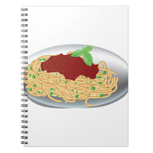 Bord van spaghetti-spiral notebook notitieboek