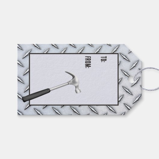 Bord van Steel Diamond met Hammer Cadeaulabel (Voorkant (Horizontaal))