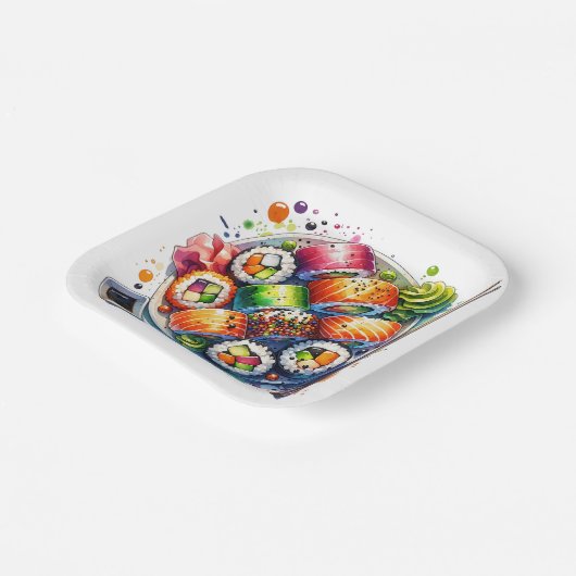 Bord van sushi, sojasaus en eetstokjes Verjaardag (Gebogen)