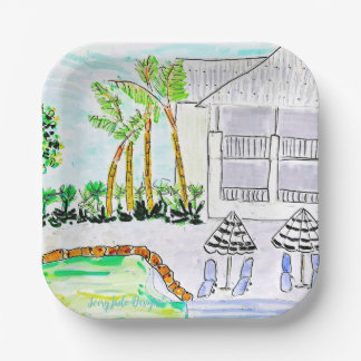 Bord van tropisch Poolpapier door Ariella & Lily