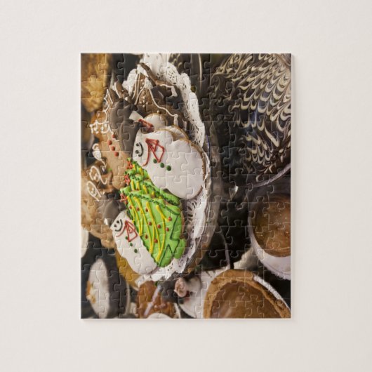 Bord van verse kerstkoekjes legpuzzel (Verticaal)