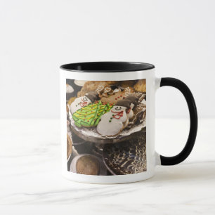Bord van verse kerstkoekjes mok