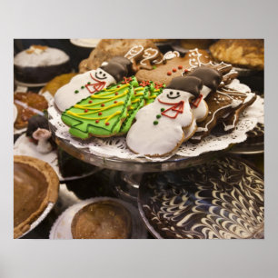Bord van verse kerstkoekjes poster