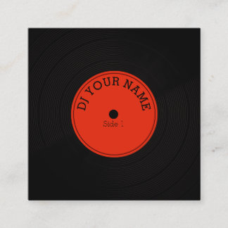 Bord van vinylmuziekafdekking vierkante visitekaartje