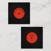 Bord van vinylmuziekafdekking vierkante visitekaartje (Voorkant / Achterkant)
