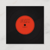 Bord van vinylmuziekafdekking vierkante visitekaartje (Achterkant)